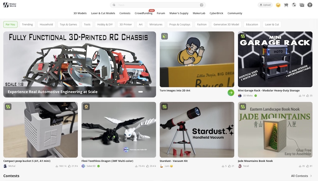 3d MakerworldHomePage web