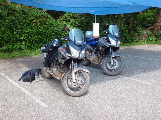 Very dirty bikes - under cover