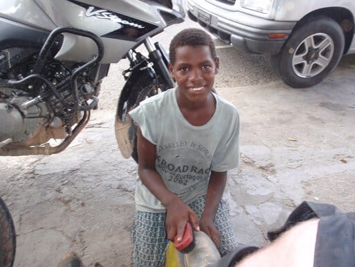 Getting filthy boots shoe-shined