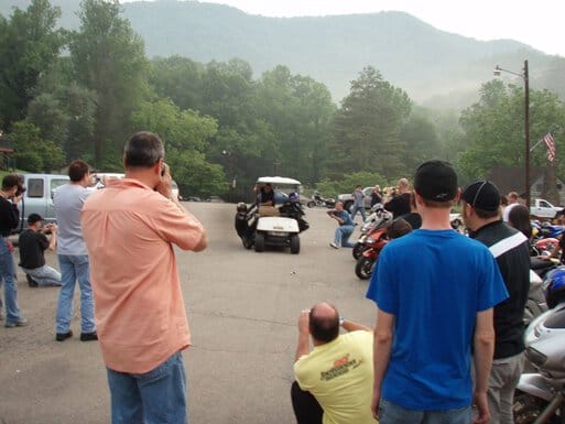 Dragging knees…on a golf cart