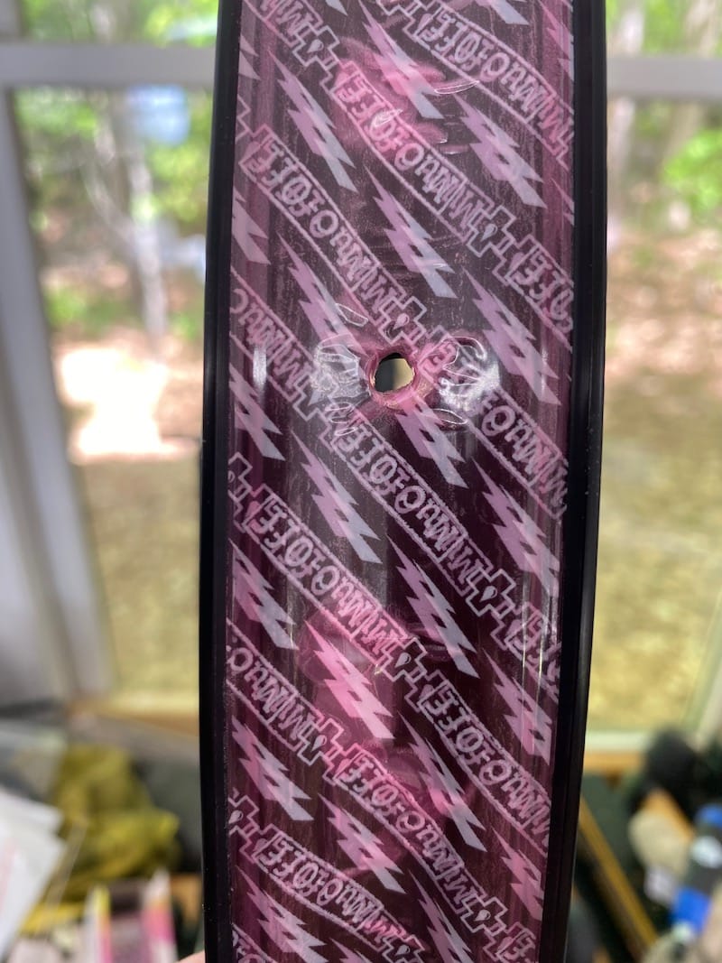 Taped rim ready for valve